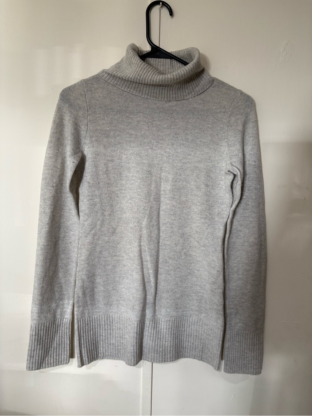 J. Crew Light Gray Ribbed Turtleneck Sweater